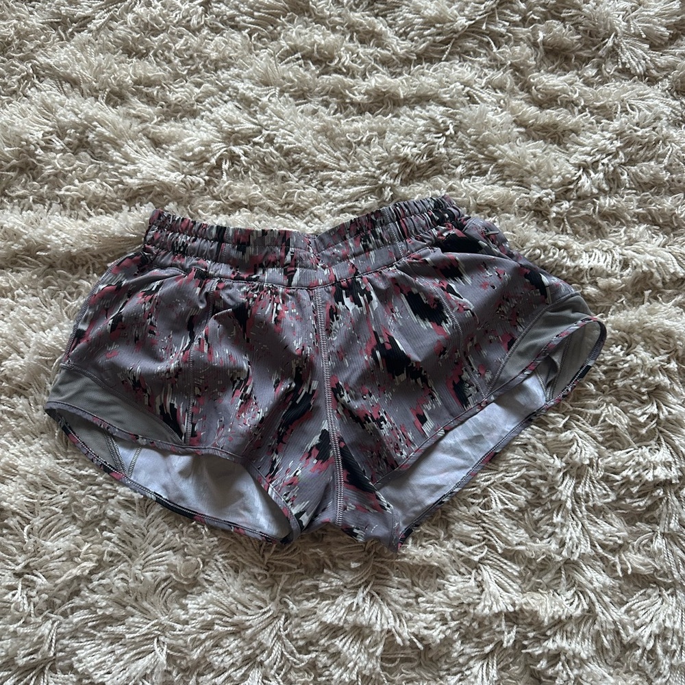 Lululemon Athletica Gray and Red Athletic Shorts
